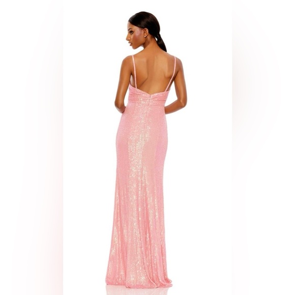 Mac Duggal Sequined Draped V Neck Gown- Pink- Size 16- NWT - Picture 2 of 11